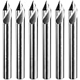 VIERDWIN 60 Degree V Groove Router Bit (6PCS) - 1/8" Shank Spiral Engraving Bit for CNC Cutting Wood, PVC, Aluminum and More - Chamfer Router Bits Set for Professionals