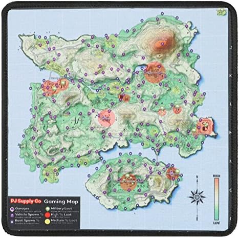PJ Supply Mouse Pad Gaming map Large Small Computer Desk Accessory (8"8" Small Navy Map)