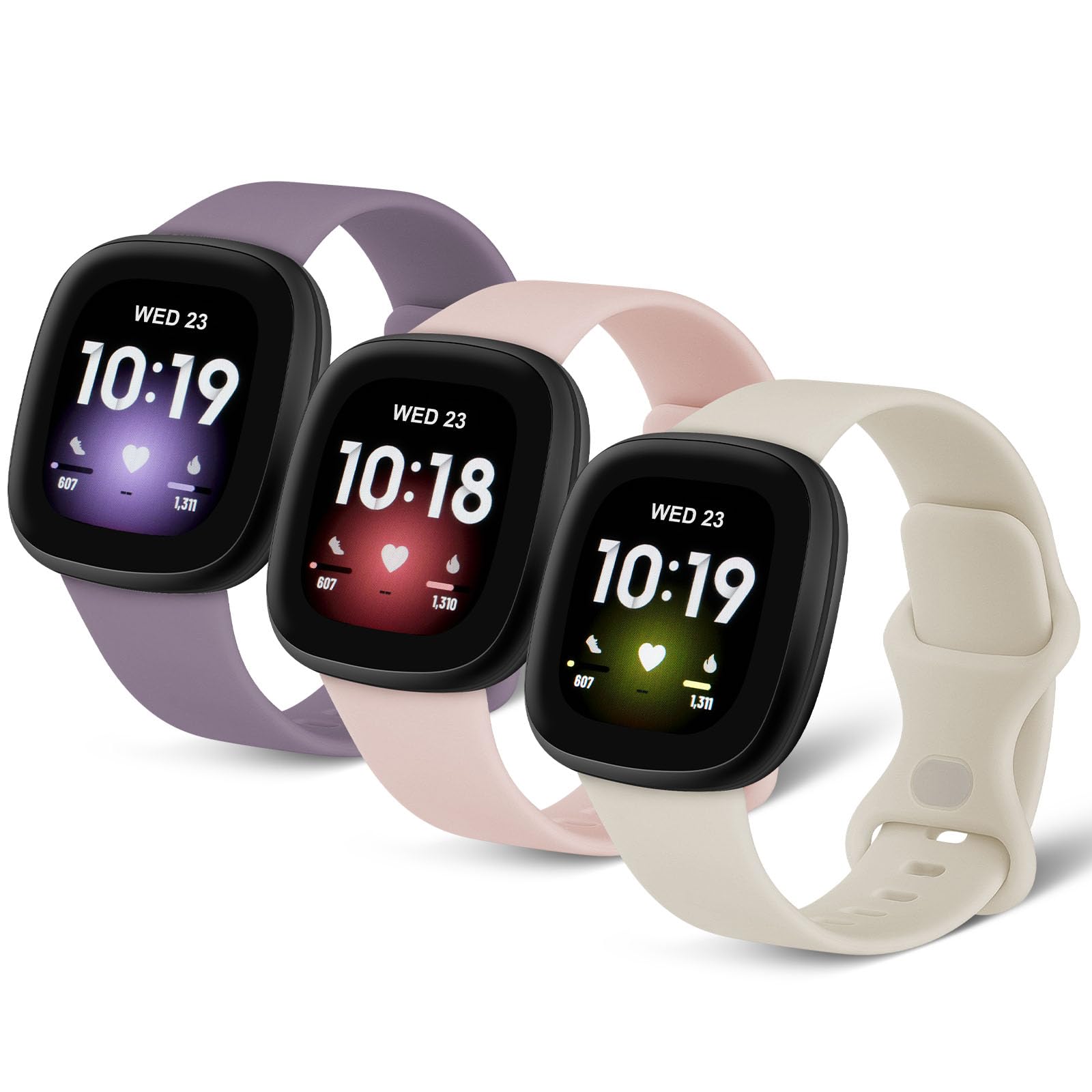 AXFEE Silicone Adjustable Sport Classic Replacement Straps Compatible with Fitbit Versa 3/4 & Sense 2
