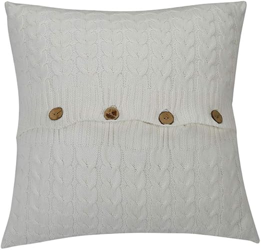Amazon Com Nuvole Home Cotton Knitted Cushion Cover Soft Cozy