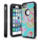 iPhone 6 Plus Case, iPhone 6 Plus 5.5 Inch Case,AnnBay for iPhone 6 Plus Three Layers Colour Hawaiian 3in1 Hybrid High Impact ShockProof Hybrid Heavy Duty Armor Case Cover (Totem Tribal Flower Black)