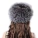 FURTALK Winter Fox Fur Hat Headband - Women's Genuine Wrap Cap Neckwarmer Original Black