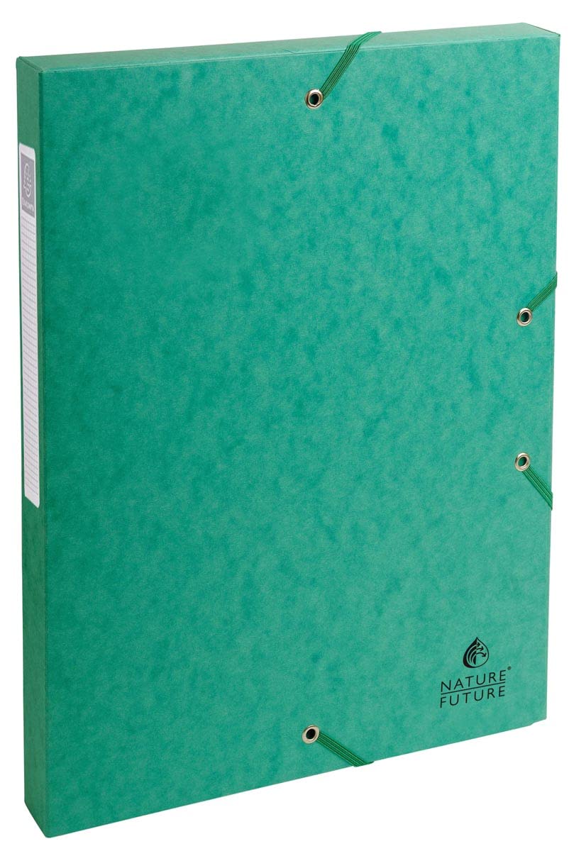 Exacompta - Ref 50303E - Pressboard Filing Box - 250 x 330mm in Size, Suitable for Holding A4 Documents, 2.5cm Spine, 600gsm Genuine Pressboard, Spine Label - Green