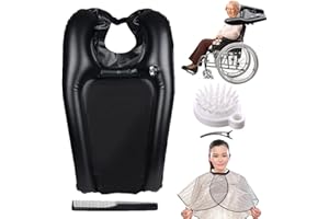 Inflatable Shampoo Basin - Waterproof Shawl, Hair Washing Station, Combs and Hair Clip,Portable Shampoo Bowl Neck Rest for El