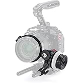 Tilta Pocket Follow Focus | A/B Stops | Includes Aluminum 15mm Rod & Rod Holder Mount & Focus Gear Ring | Pull Focus on DSLR,
