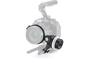 Tilta Pocket Follow Focus | A/B Stops | Includes Aluminum 15mm Rod & Rod Holder Mount & Focus Gear Ring | Pull Focus on DSLR,