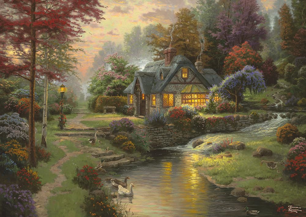 Schmidt Spiele | Thomas Kinkade: Stillwater Cottage (1000pc) | Puzzle | Ages 12+, 2. Scenic Settings — image 1