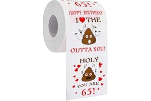 65th Birthday Gifts for Men or Women, Happy Prank Toilet Paper, 65th Birthday Decorations for Mother Dad, 65 Year Old Birthda
