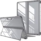 Fintie Hard Case for 13 inch Microsoft Surface Pro 12th (2026)/11th/10/9 | Shockproof Folio Rugged Cover with Clear Transparent Back Shell Compatible with Type Cover Keyboard, Gray