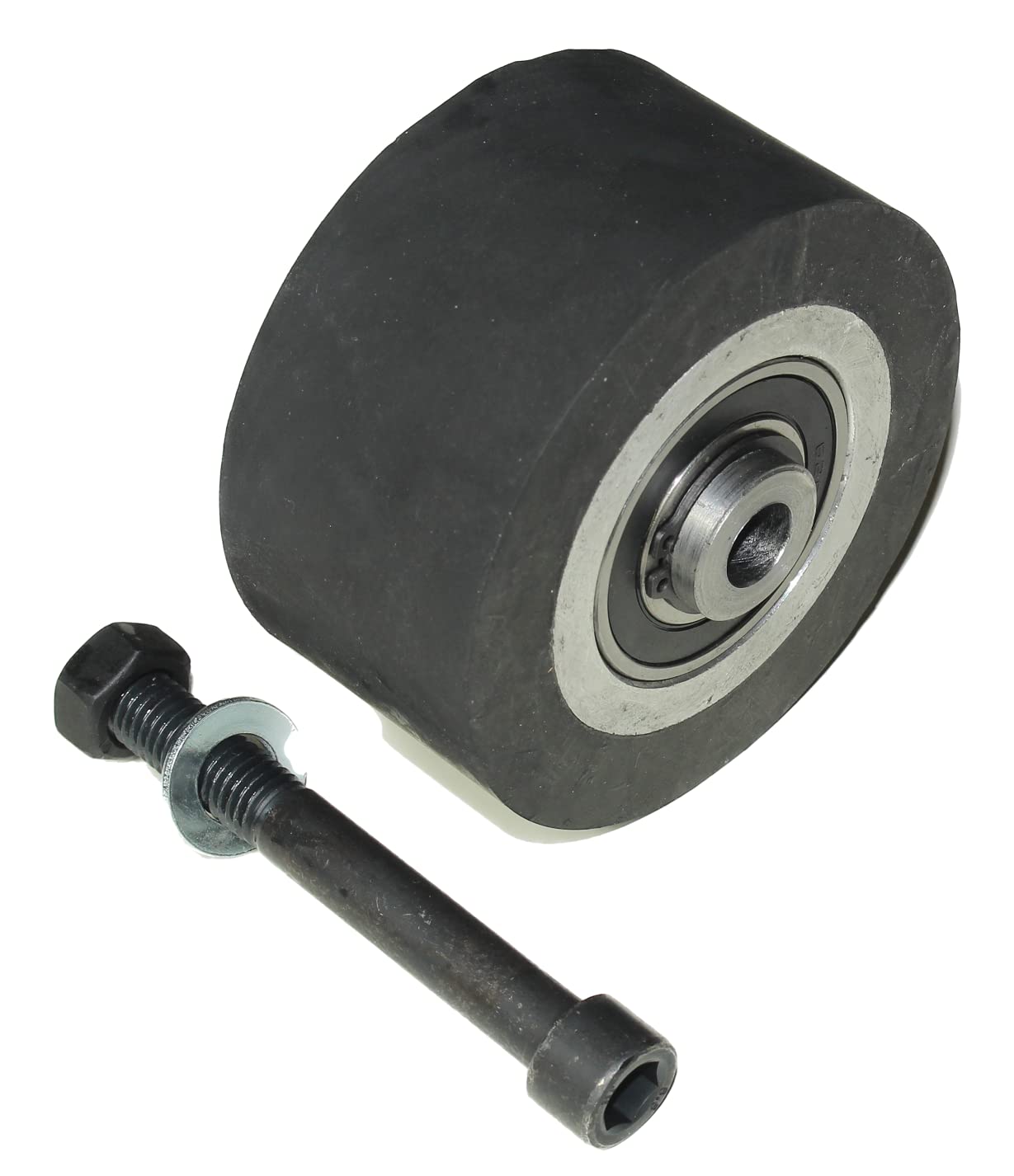 100 x 50 mm Rubber Contact Wheel Belt Sander Smooth Surface Aluminium Core - With 12 mm Shaft - Ready for Assembly