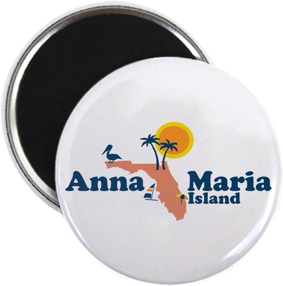 CafePress Anna Maria Island - Map Design. 2.25" Round Magnet, Refrigerator Magnet, Button Magnet Style