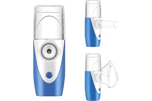 UKKITEK Portable Nebulizer for Adults Kids, Handheld Mesh Nebulizer with Mouthpiece Adults & Chlid Masks, Ultra-Quiet Inhaler Compact Nebulizer Machine for Home Office Travel