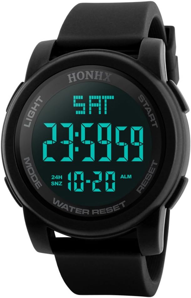 Mens Watches Waterproof Hessimy Men's Digital Sports Watch LED Screen Large Face Military Watches and Casual Luminous Electronics Watch Back Light Outdoor Simple Army Wrist Watch