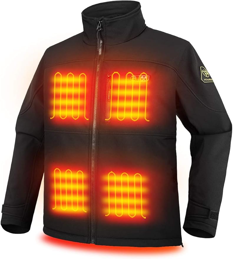 PTAHDUS Men’s Heated Jacket Soft Shell, Heated Performance Jacket Soft