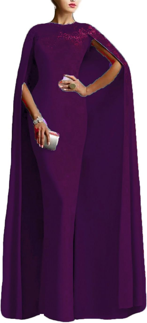 Ellenhouse Women's Long Mermaid Formal Gown Prom Evening Dresses With Cape El349