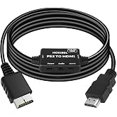 HOXIBSL PS2 to HDMI Converter Adapter,with 3.5mm Audio Jack.HDMI Cable for PS1/PS2/PS3,Support 16:9/4:3 Image Scaling,Plug and Play （6.56FT）
