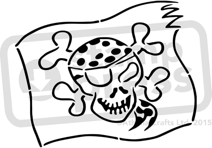 A4 Bandera Pirata Plantilla de Pared / Estarcir (WS00009829 ...