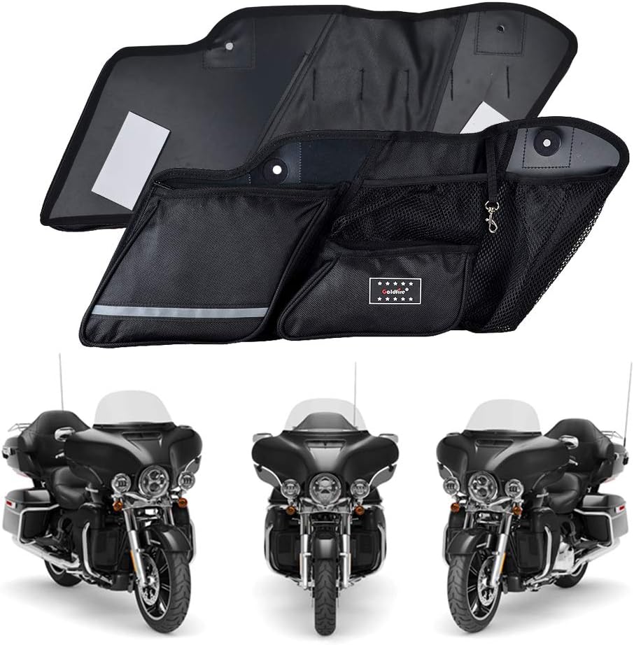 Goldfire 2PCS Hard Saddlebag Side Organizer Bag for 2014