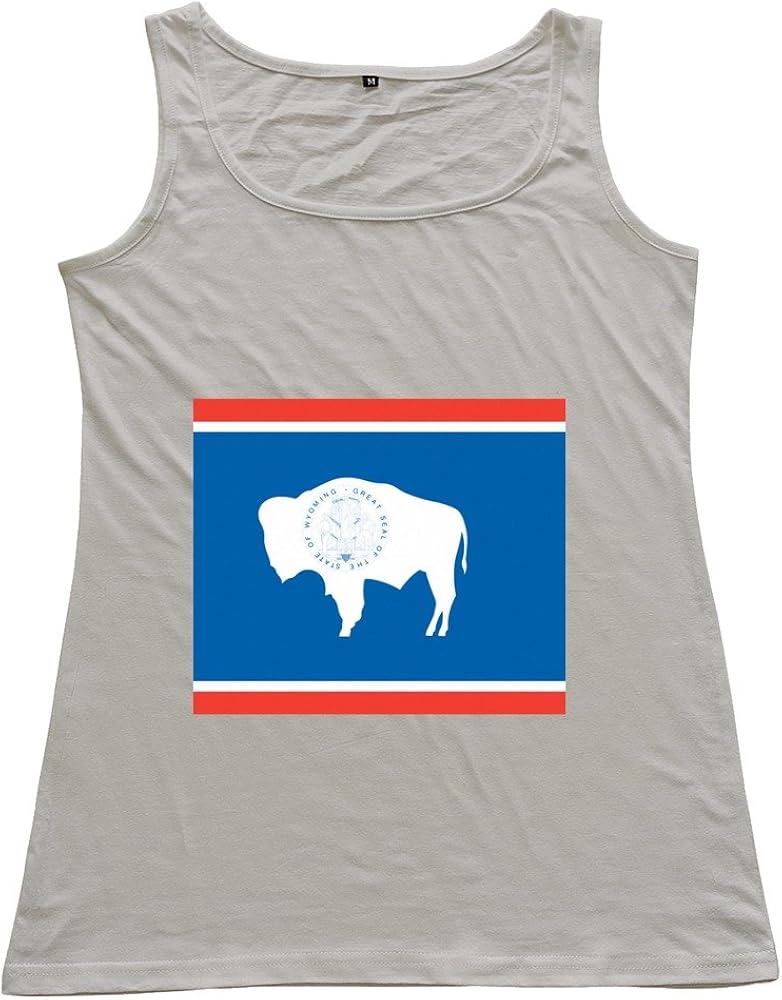 Wyoming Clipart Wyoming Peace Symbol Flag 999px Woman 100% Cotton Tanks Top