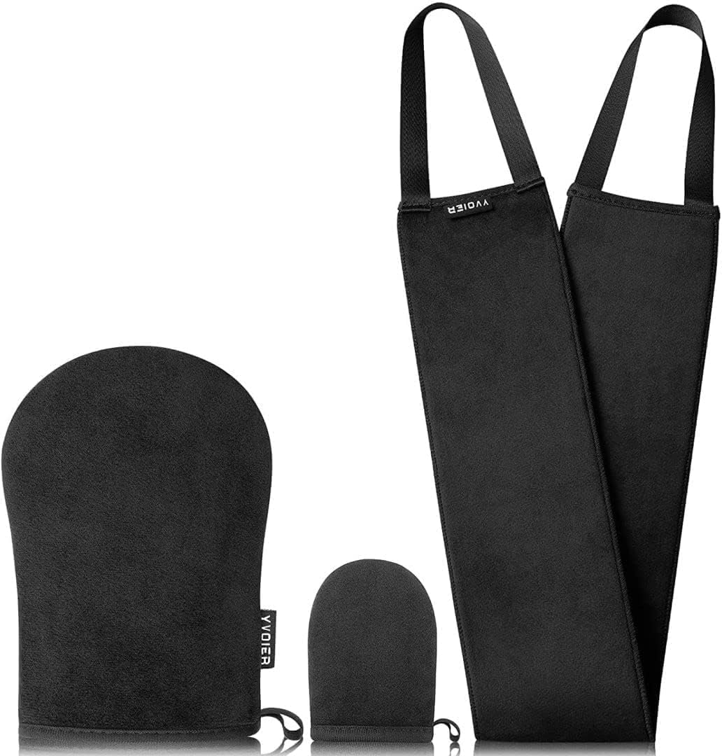 YVOIER 3-in-1 Self Tanning Mitt Set, Self Tan Mitt, Fake Tan Mitt Glove, Tanning Gloves, Back Tanning Mitt, Back Tanner Applicator