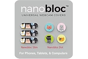 Eyebloc Nanobloc Universal Webcam Covers - Privacy Protection Accessory, No Residue Application - Dots and Bars, 7 Pieces - C