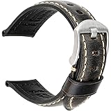 MAIKES Watch Band, Vintage Oil Wax Leather Strap 5 Colors 18mm 19mm 20mm 21mm 22mm 23mm 24mm 26mm Watchband Greasedleather Wr