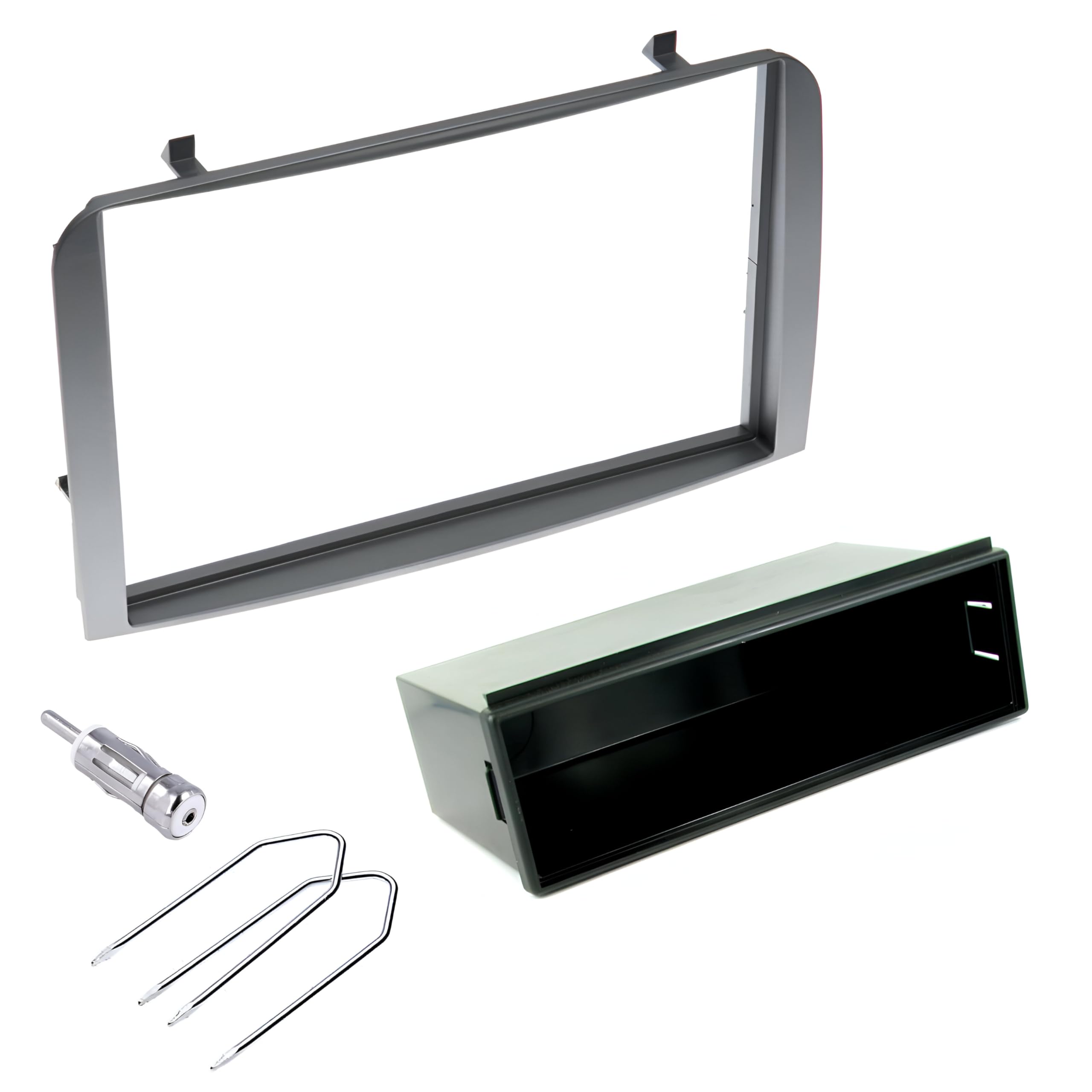 Sound-way - Single din car stereo radio facia adapter aerial antenna adapter and keys 1 din / 2 din compatible with Alfa Romeo 147