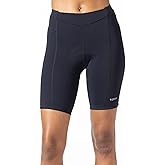 Terry Bella Bike Shorts Women Padded, Regular 8.5 Inch Silicone Leg Black Bike Shorts for Womens Cycling Shorts Mountain Bike