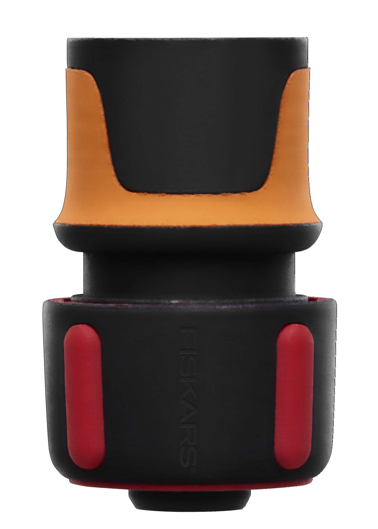 Fiskars hose connector, SoftGrip contact points, universal size, Ø 1.9 cm (3/4''), 40 g, black/orange/red, 1027074