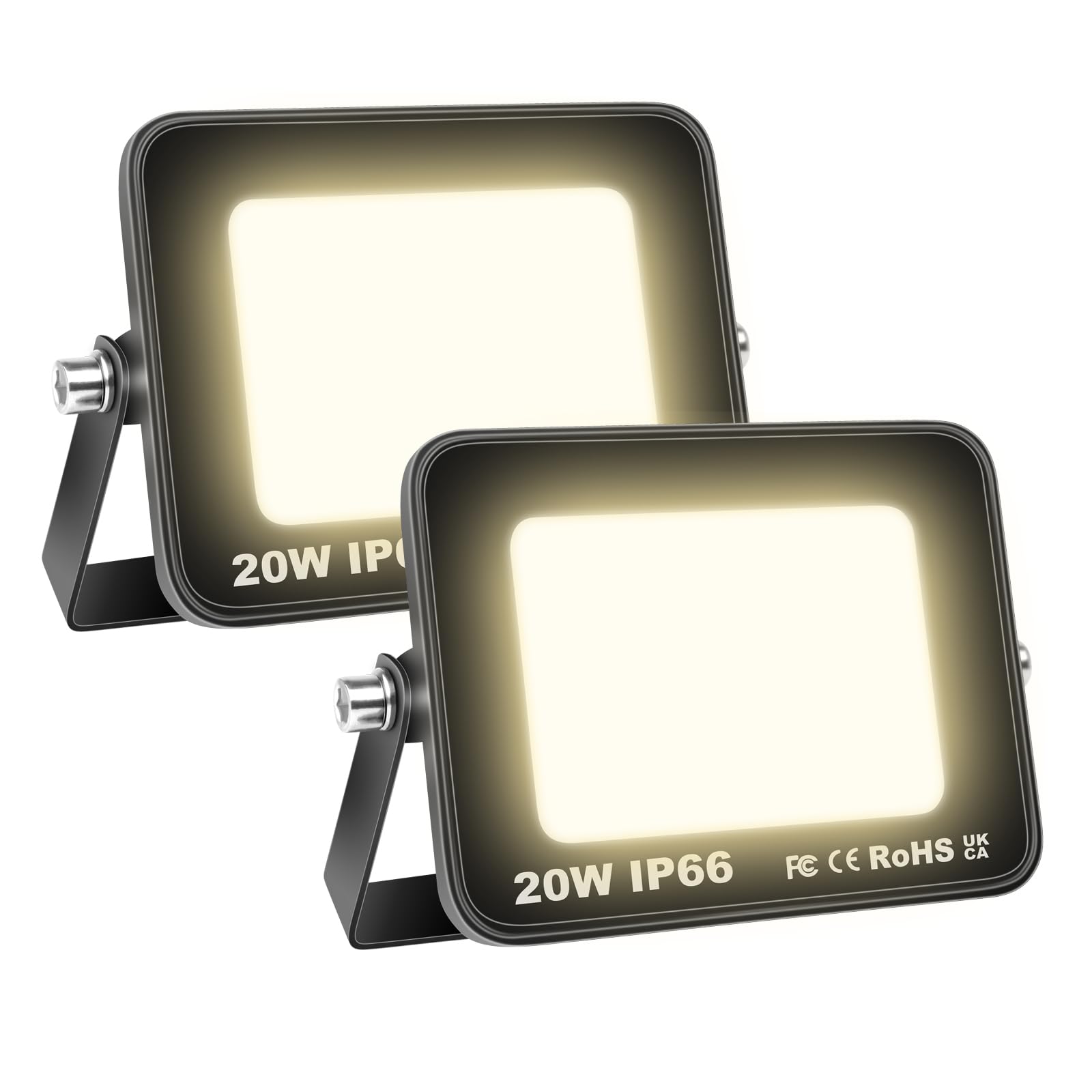Photo 1 of SKYWORLD 2 Pack LED Flood Lights Outdoor, 20W 2000LM LED Security Flood Light, 4000K Daylight Warm White IP66 Waterproof Lighting Outside for Garden Yard Garages Patio Billboard Playground Stadium