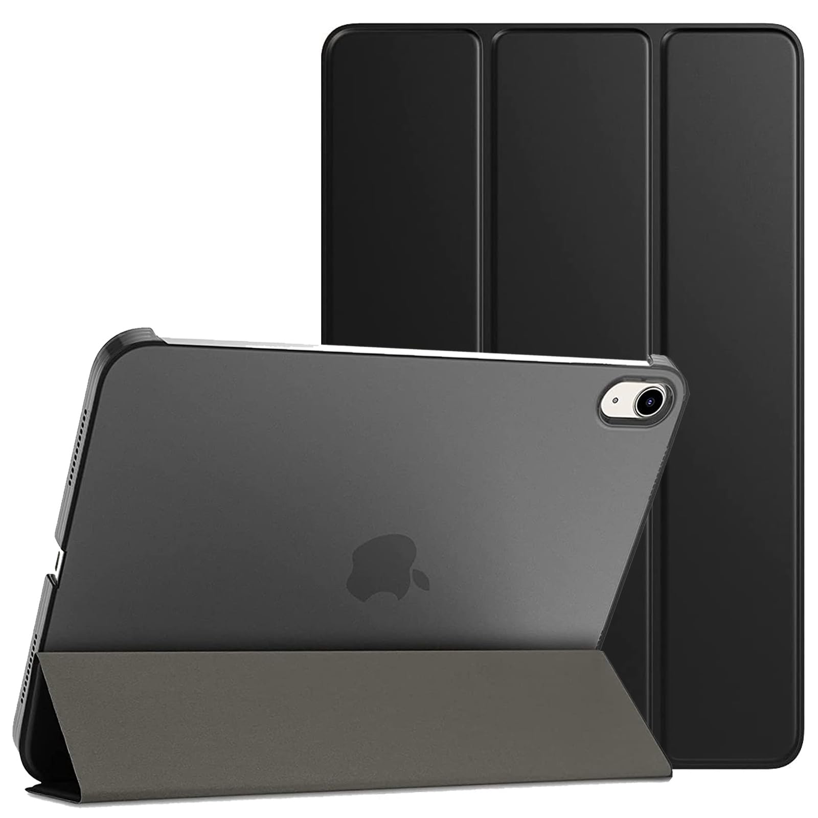 PROTech Case for iPad 10th Generation Case 2022, Slim Stand Cover for iPad 10th Gen 10.9 inch, Support Touch ID, Auto Wake/Sleep Smart Shell with Translucent Back (Black)