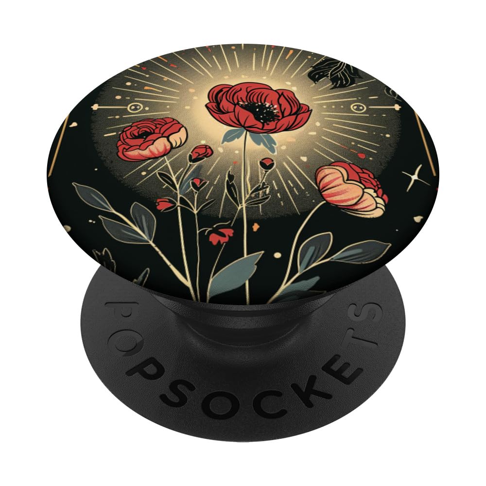 Tarot Card Art Celestial Ranunculus Flower PopSockets Swappable PopGrip