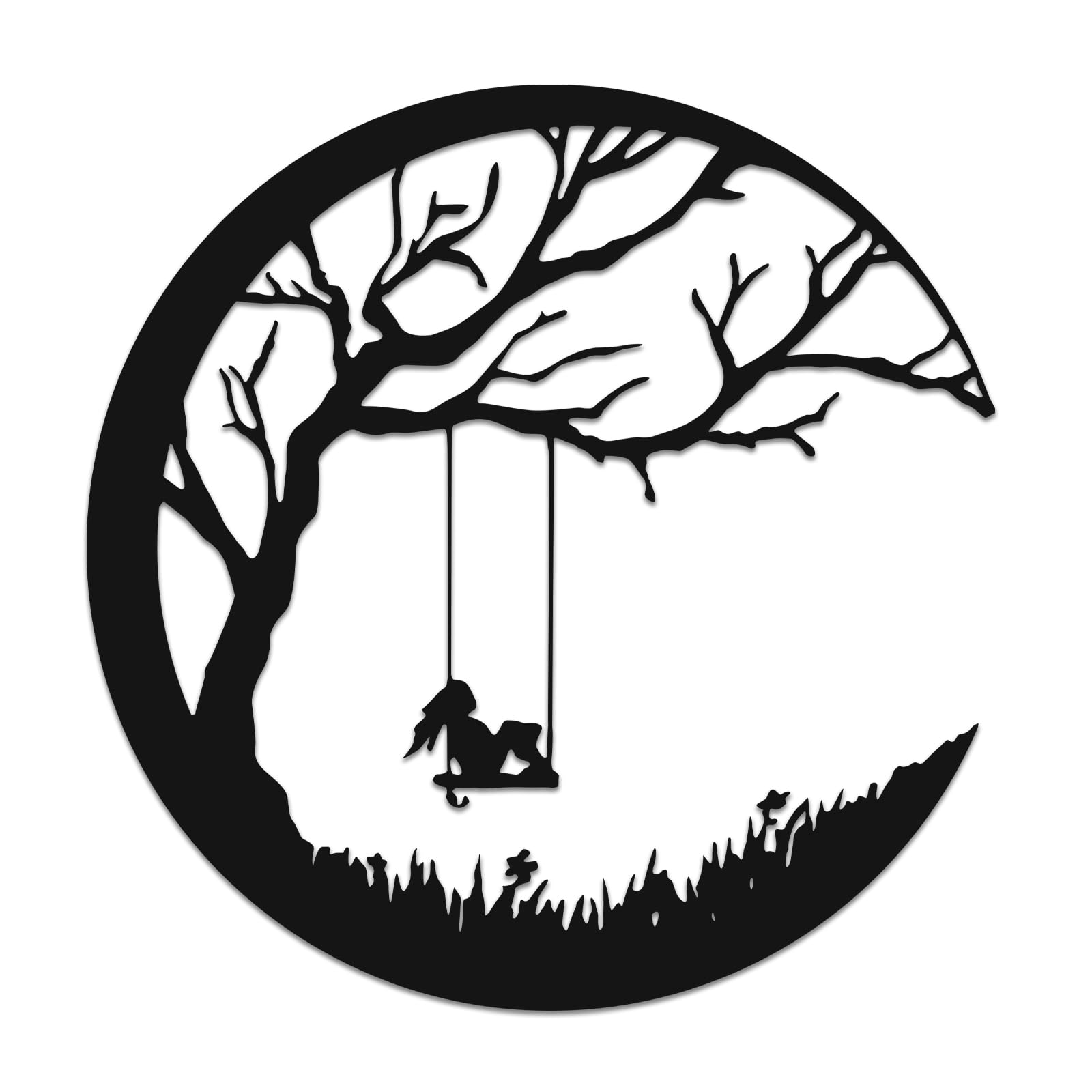 30cm Tree of Life Metal Wall Art Decor Garden Ornament Wall Hanging Decoration, Black