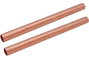 2PCS Solid Copper Tube Pipe 5/8 inch OD×300mm Length Seamless Round Tubing for Plumbing Gas Lines Refrigerator Industry