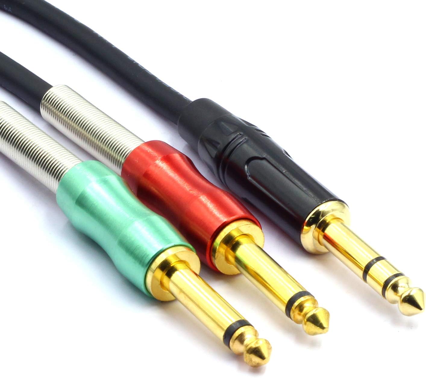 SiYear 6.35mm 1/4 Inch TRS Stereo to Dual 6.35mm Male Mono Y Splitter Audio Cable, 1/4" Male to Double 6.35 TS Insert Cable (3M)/10FT - Image 3