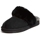 Fireside by Dearfoams Women's Fireside Sydney Shearling Fur Indoor/Outdoor Scuff Slipper With Wide Widths