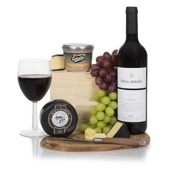 Wine and Cheese Gift Hamper Luxury Rioja Red Wine and Award Winning