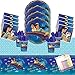 Aladdin Party Supplies Pack Serves 16: Dinner Plates Luncheon Napkins Cups and Table Cover with Birthday Candles