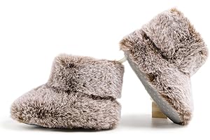 Baby Plush Boots Infant Girls Boys Warm Snow Suede Shoes Prewalker Non-Slip Cozy Crib Shoes for Toddlers