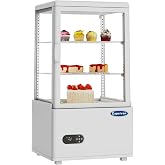 Capeivan 2.05 Cu.Ft Countertop Pastry Display Refrigerator | ETL Certified.with LED Light, Frost-Free Glass, Digital Thermostat, 2-Tier Design for Caf&eacute; Store Restaurant