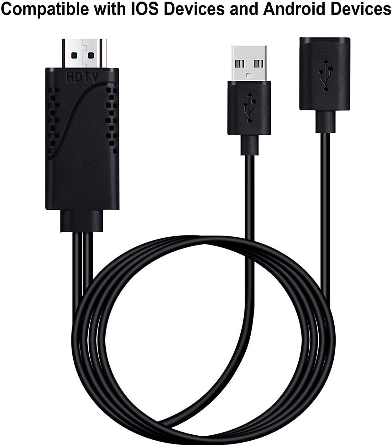 Compatible with iPhone to HDMI Cable, avedio links 1080P Digital AV Adapter for iPhone,iPod Models,Mirror Mobile Phone Screen to Converter/Android Device