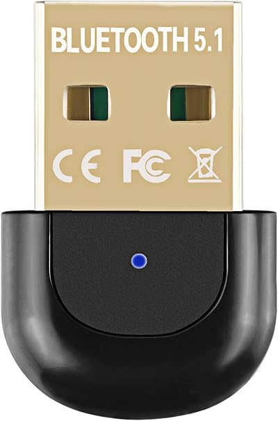 Mokeum Bluetooth 5.1 USB Adapter Dongle Transmitter Receiver Win 7/8/10 Black