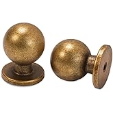 BUKOBYHE 10 Pack Antique Brass Cabinet Handles and Knobs - Vintage Drawer Knobs, Kitchen Hardware, Zinc Alloy Handles for Cabinets, Cupboards