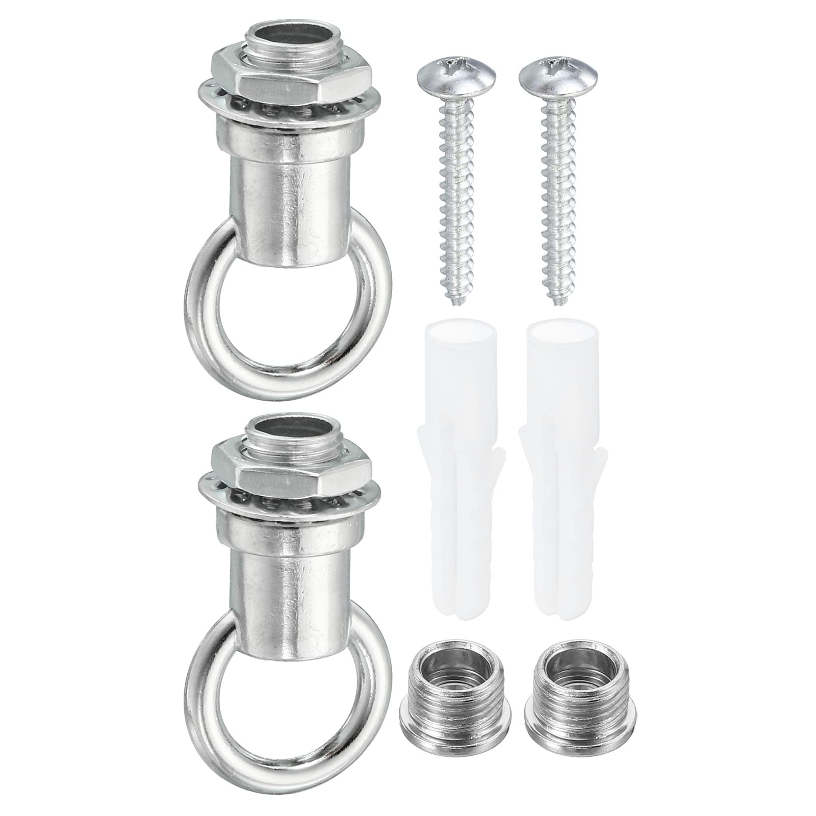 PATIKIL 37mmx21mm Ceiling Hook, 2 Pack Screw Hooks Light Fixtures Accessory for Hanging Plants, Crystal Chandeliers, Candle Chandeliers, Bar Lights, Lanterns, Silver Tone