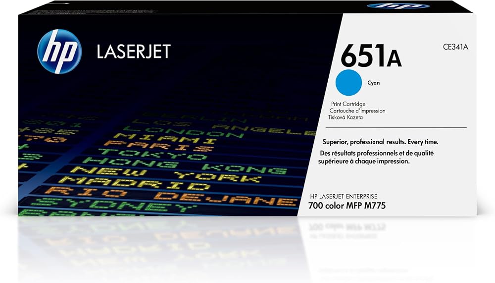 HP CE341A 651A Cyan Toner Cartridge Original LaserJet 16000 Pages