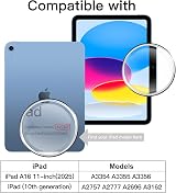 JETech iPad Screen Protector 11th 10th Gen (2025 2022) Tempered Glass 2-Pack view 2