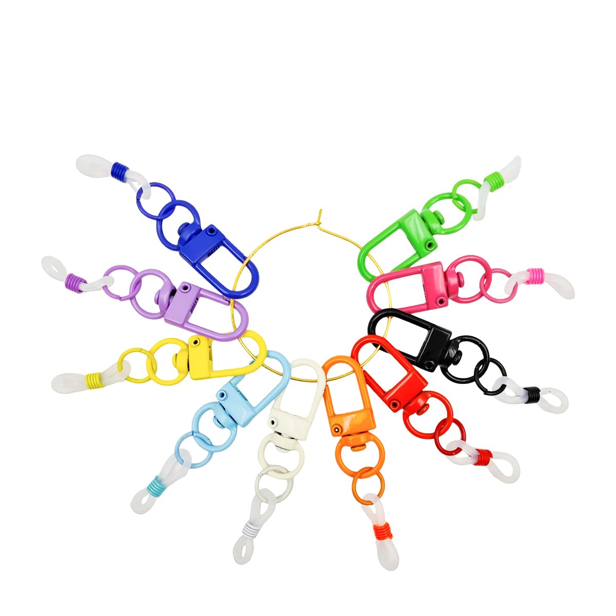Photo 1 of 10 PCS Mini Coloured Pen Clips?Badge Reel Pen for Lanyard?Silicone Pen Holder with Lobster Clasp, Nurse Badge Accessories(Silicone Sleeve Fits Pens Diameter 0-20 mm) (Colorful lobster clasps, 10 PCS)