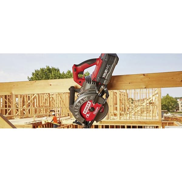 SKIL 48V 7-1/4” TRUEHVL CORDLESS WORM DRIVE SKILSAW WITH DIABLO BLADE, TOOL ONLY- SPTH77M-02, RED