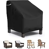 STARTWO Patio Outdoor Chair Covers, Outdoor Furniture Covers Waterproof adapter for Lawn Lounge Seat, Wicker, Swivel, Adirondack, Rocking Chairs, 1 Pack 32"L x 37" W x 36"H inch, Black