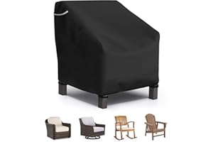 STARTWO Patio Outdoor Chair Covers, Outdoor Furniture Covers Waterproof adapter for Lawn Lounge Seat, Wicker, Swivel, Adirondack, Rocking Chairs, 1 Pack 32"L x 37" W x 36"H inch, Black